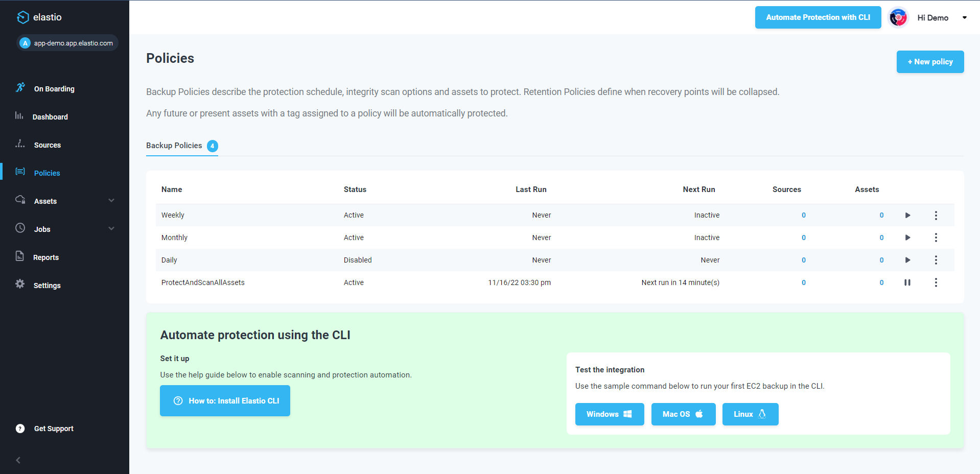 screenshot of Elastio Cyber Recovery
